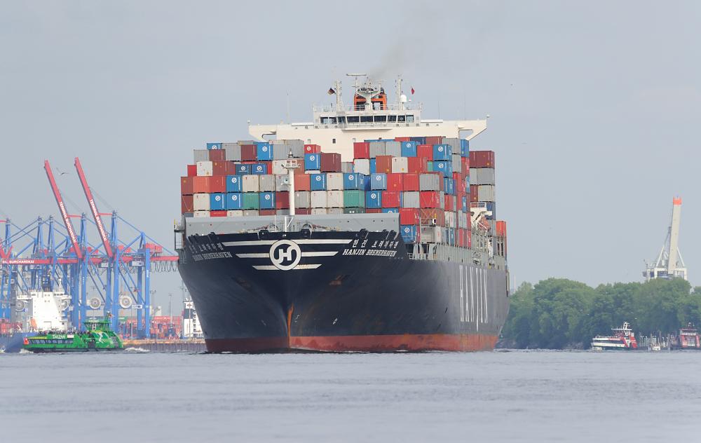 4372 Container Ship HANJIN BREMERHAFEN Hamburger Hafen | Schiffsbilder Hamburger Hafen - Schiffsverkehr Elbe